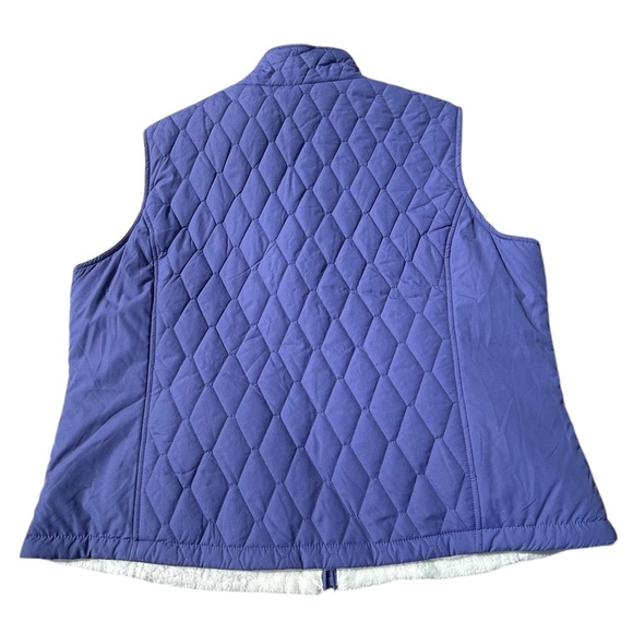 NWT FREE COUNTRY Quilted Blue Violet White Reversible Vest, Size XL - Picture 2 of 8